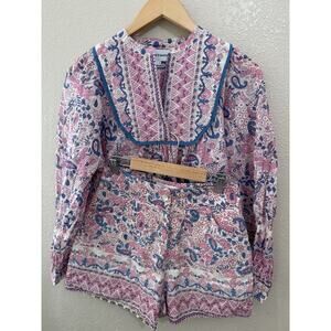 Antik Batik Helena Set Shorts Blouse Women's Size S Xs